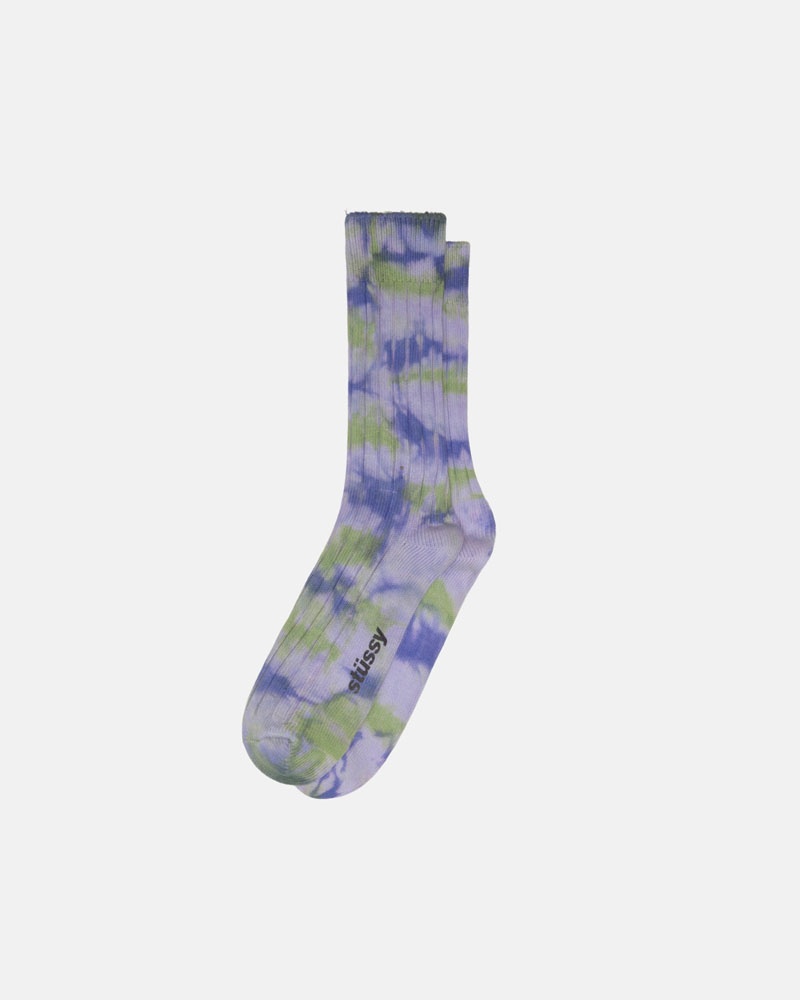 Chaussette Stussy Multi Dyed Nervuré Violette Vert | RUJ-44785777