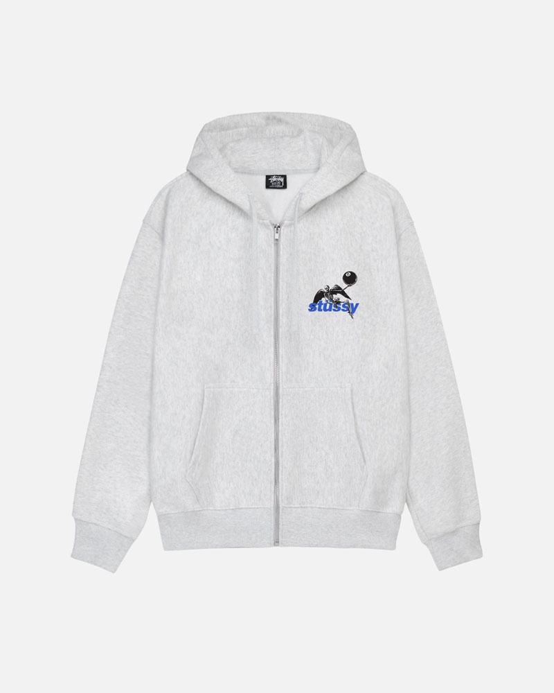 Sweat a Capuche Stussy Apocalypse Zip Grise | KJW-11893972