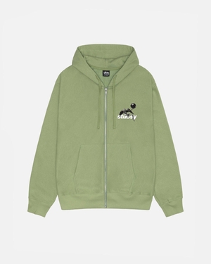 Sweat a Capuche Stussy Apocalypse Zip Vert | IJE-49714531