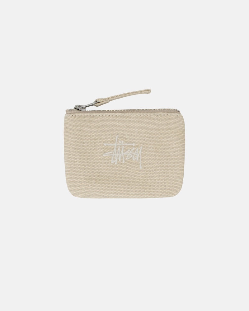 Portefeuille Stussy Tela Coin Pouch Beige | EJX-51371133