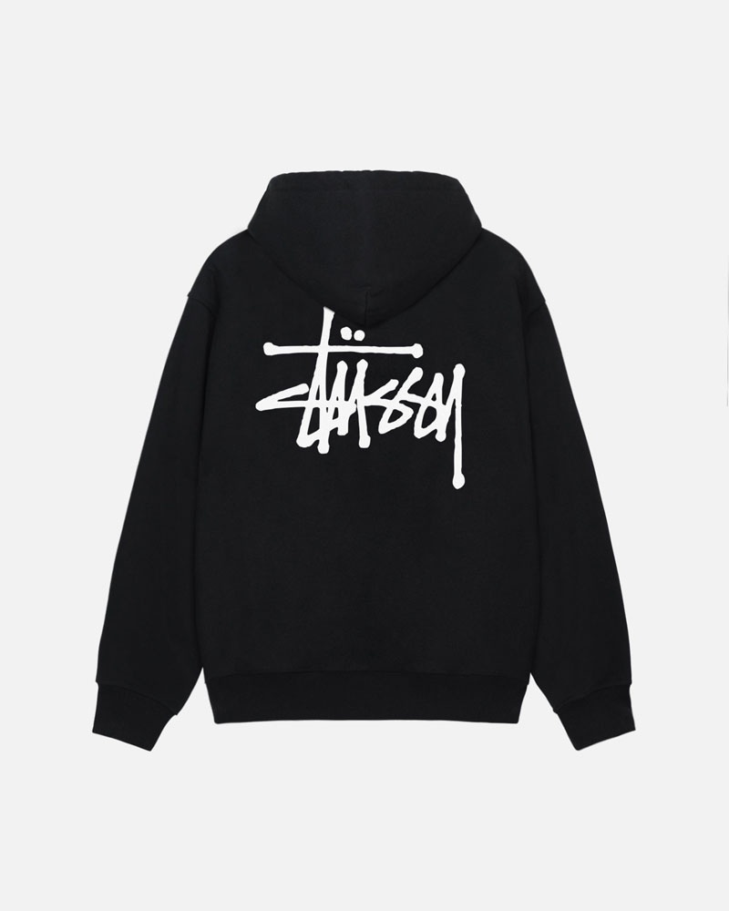 Sweat a Capuche Stussy Basic Stüssy Noir | HLB-93536721