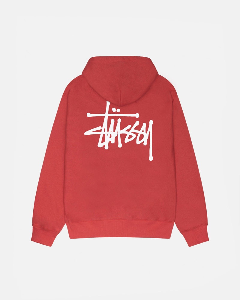 Sweat a Capuche Stussy Basic Stüssy Rouge | NXC-95612935