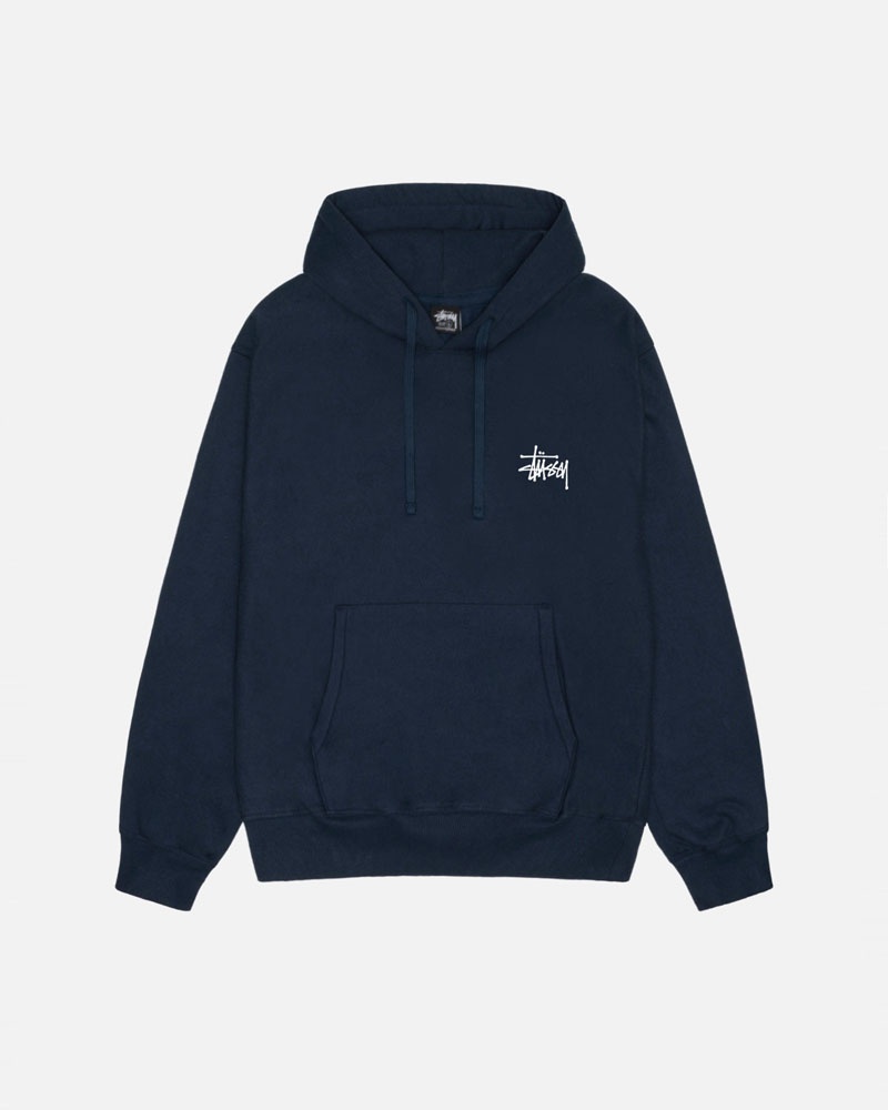 Sweat a Capuche Stussy Basic Stüssy Bleu Marine | HBV-19722579