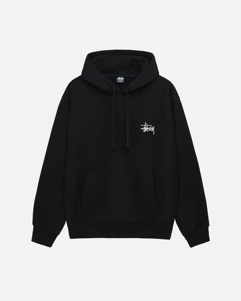 Sweat a Capuche Stussy Basic Stüssy Noir | HLB-93536721