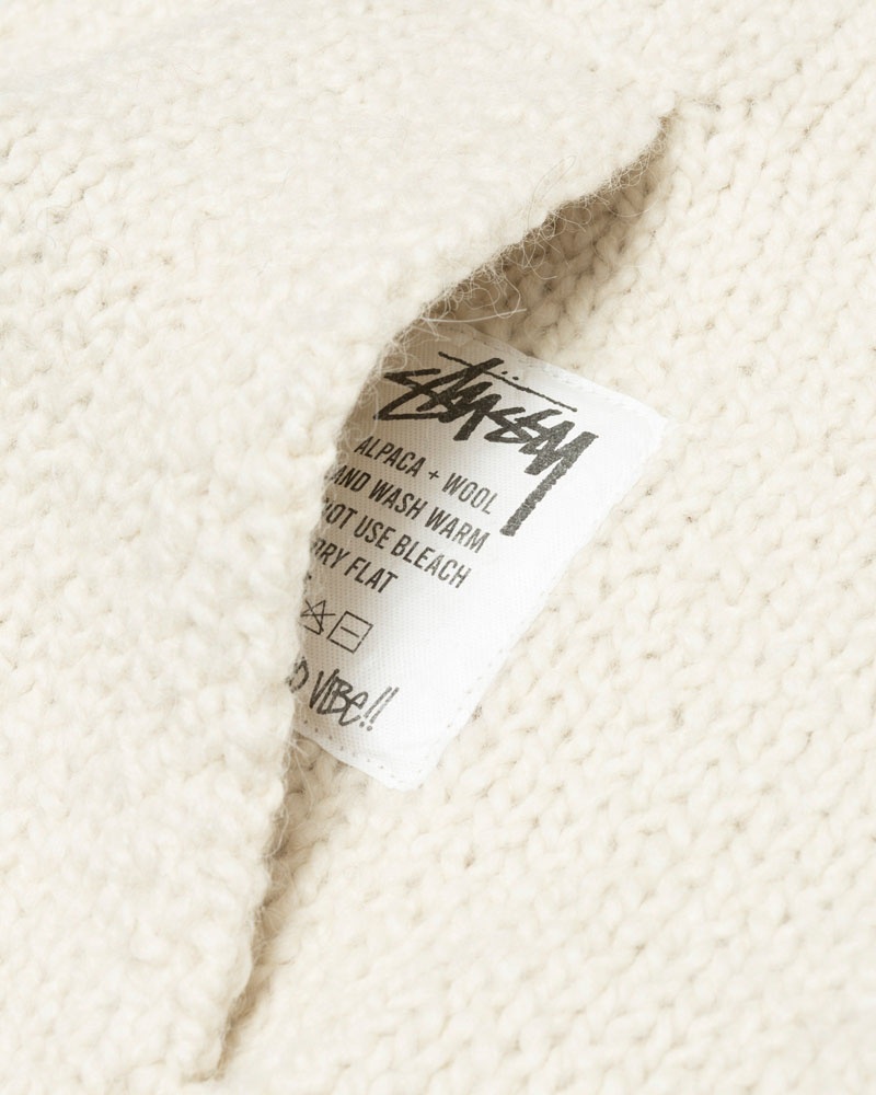 Sweat a Capuche Stussy Chunky Knit Zip Blanche | LQH-11459298