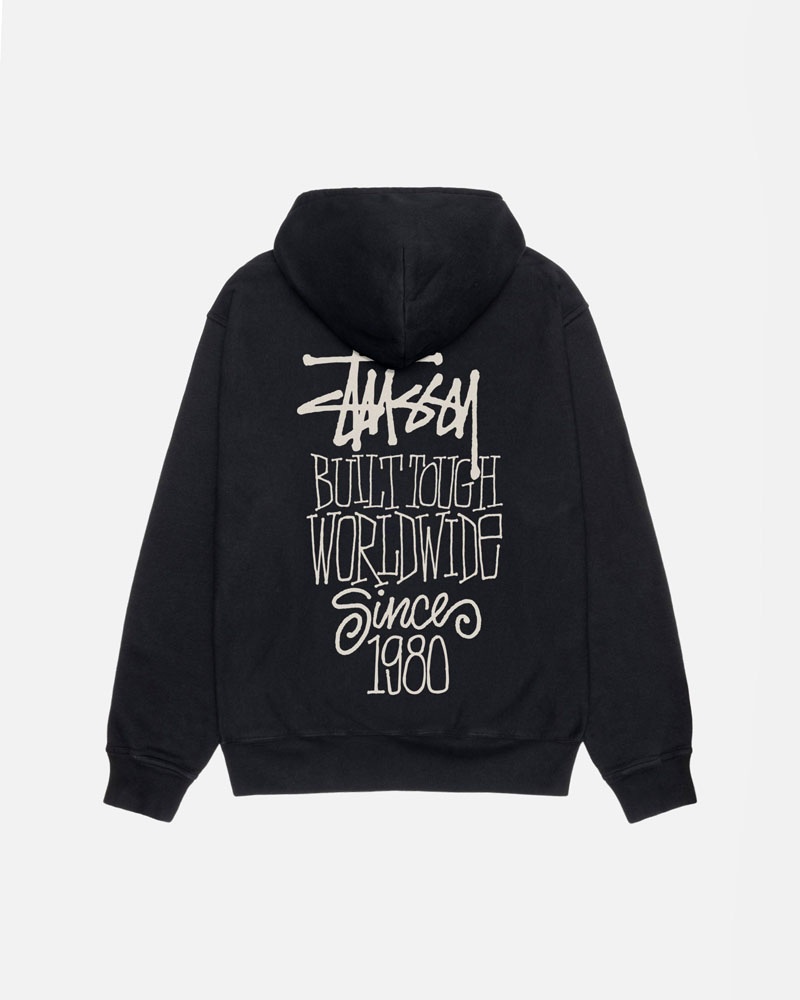 Sweat a Capuche Stussy Built Tough Pigment Dyed Noir | HNM-52196523