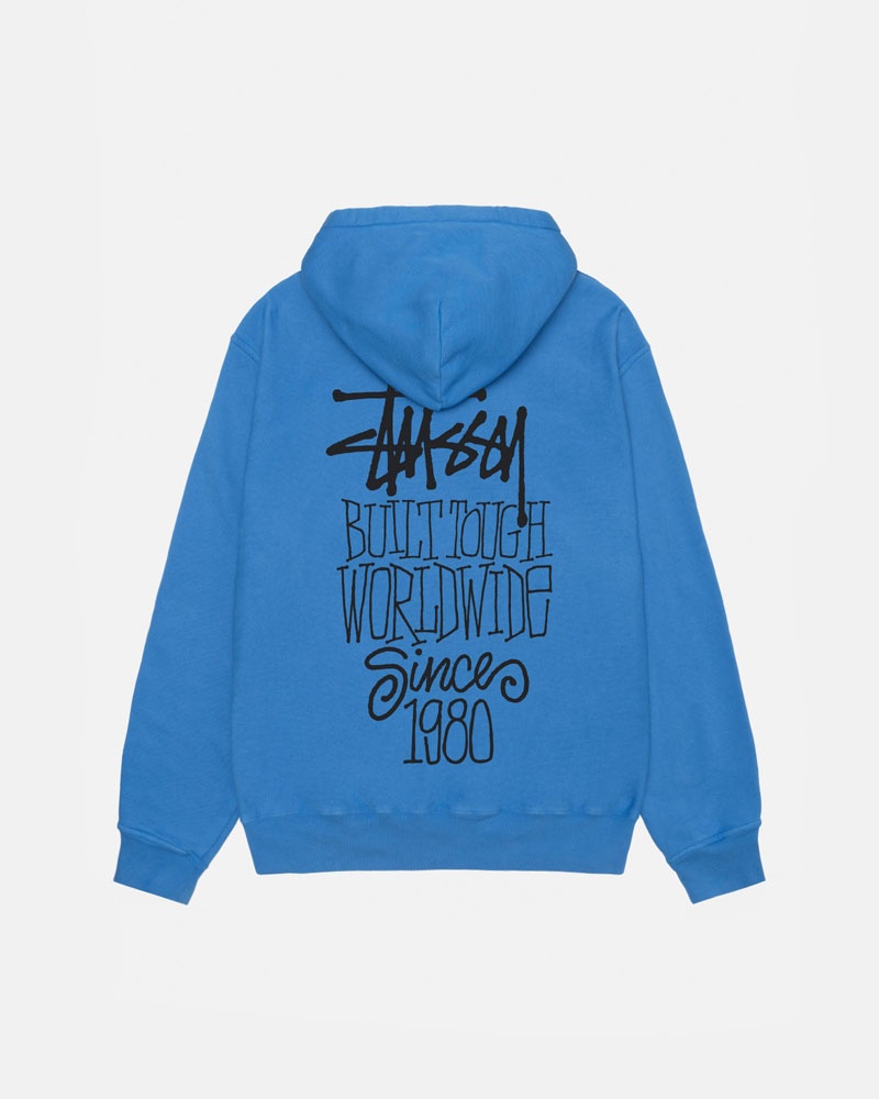 Sweat a Capuche Stussy Built Tough Pigment Dyed Bleu | NEK-15776309