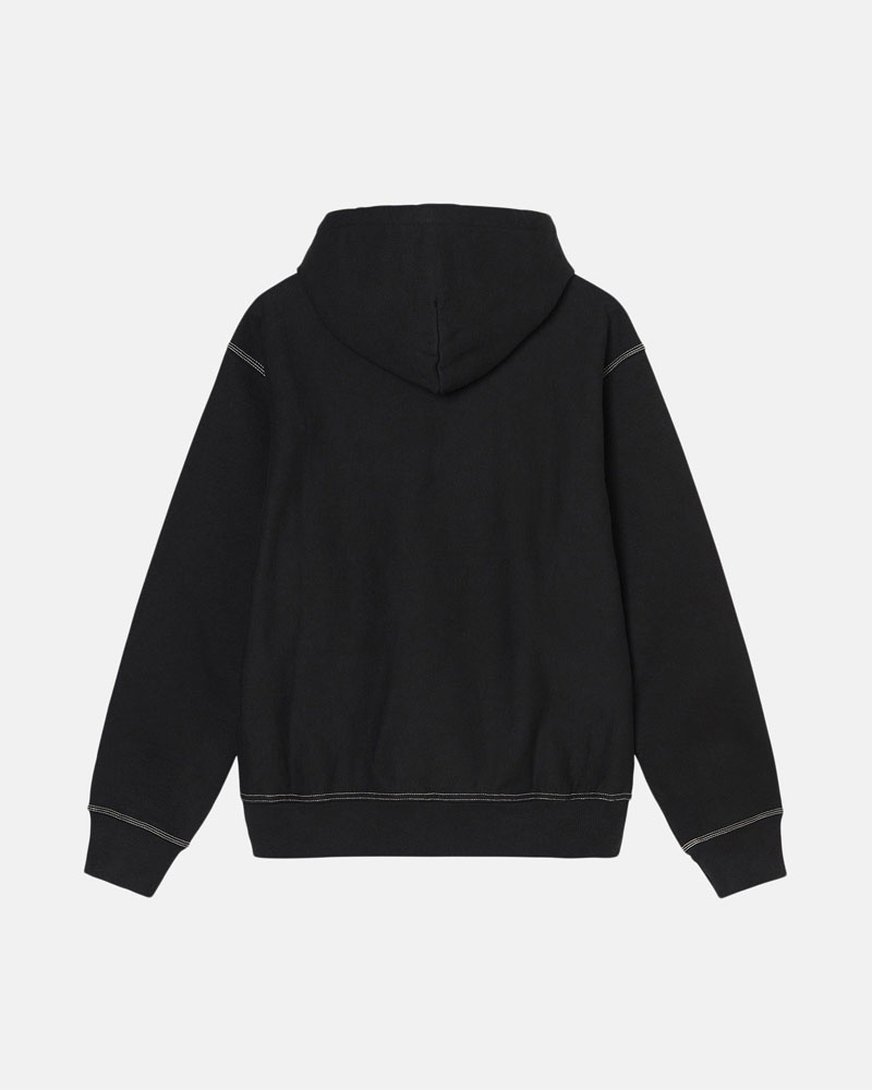 Sweat a Capuche Stussy Contrast Stitch Label Noir | KZD-47933677