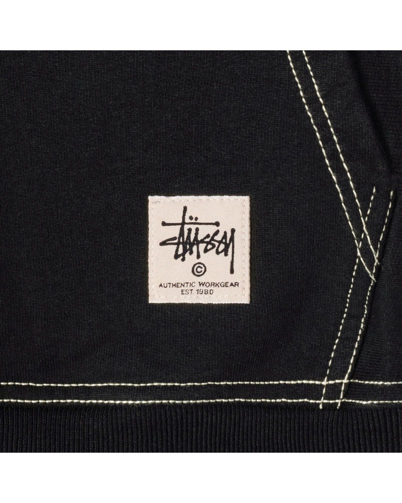 Sweat a Capuche Stussy Contrast Stitch Label Noir | KZD-47933677