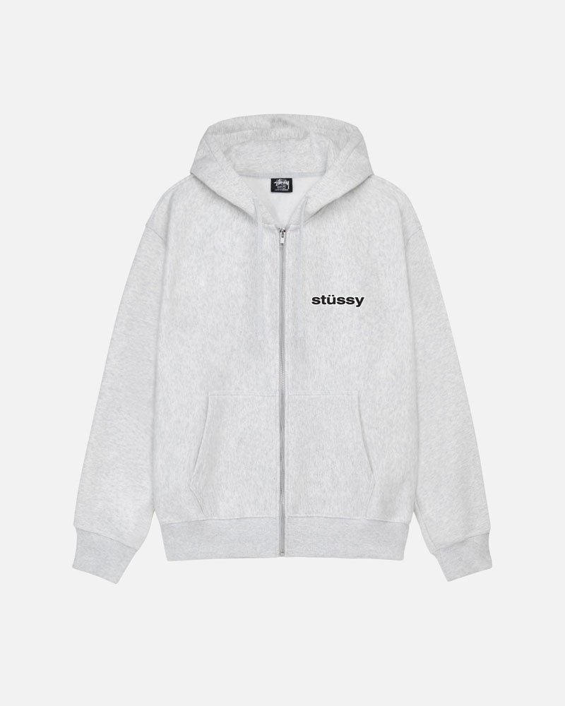 Sweat a Capuche Stussy SS-Link Zip Grise | AGH-83487678