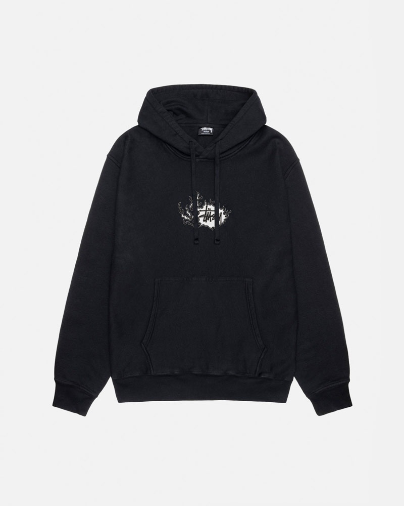 Sweat a Capuche Stussy Mosaic Dragon Pigment Dyed Noir | DUE-76714917