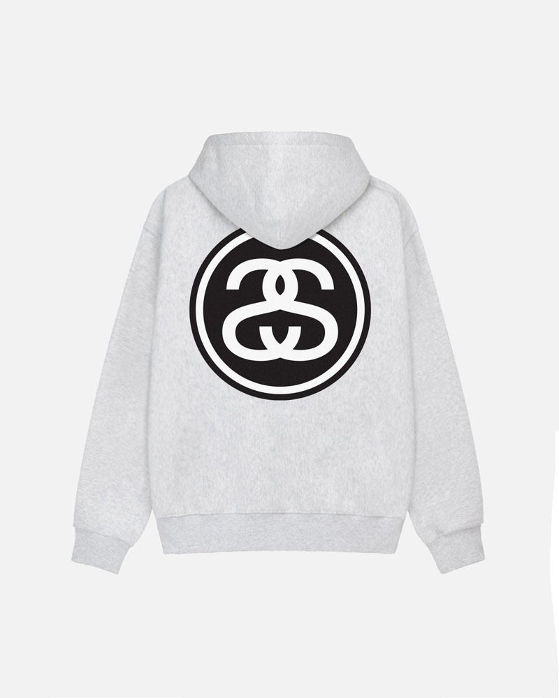 Sweat a Capuche Stussy SS-Link Zip Grise | AGH-83487678