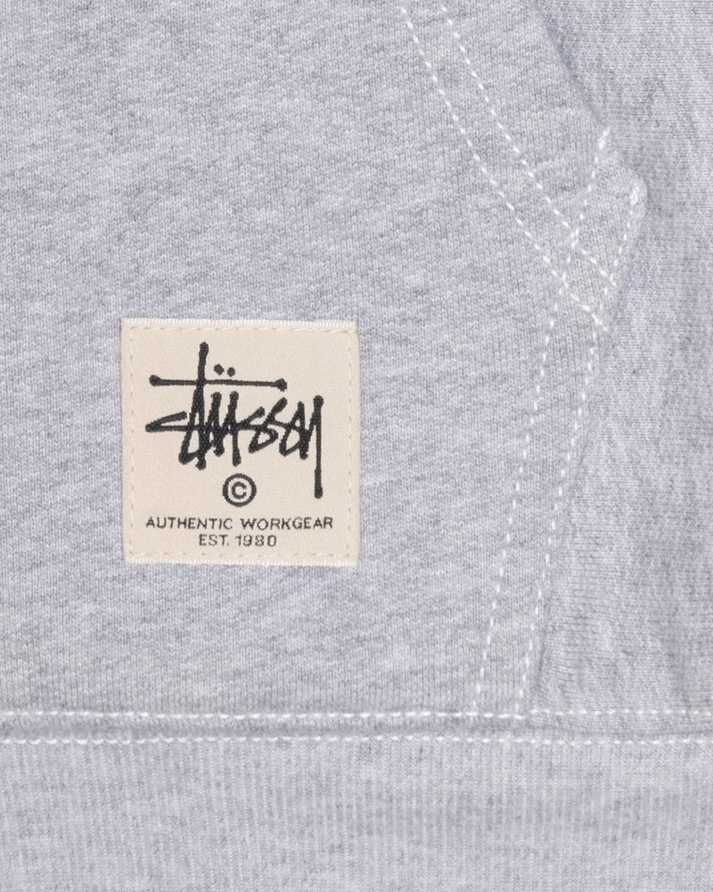 Sweat a Capuche Stussy Double Face Label Zip Grise | FFV-69393936