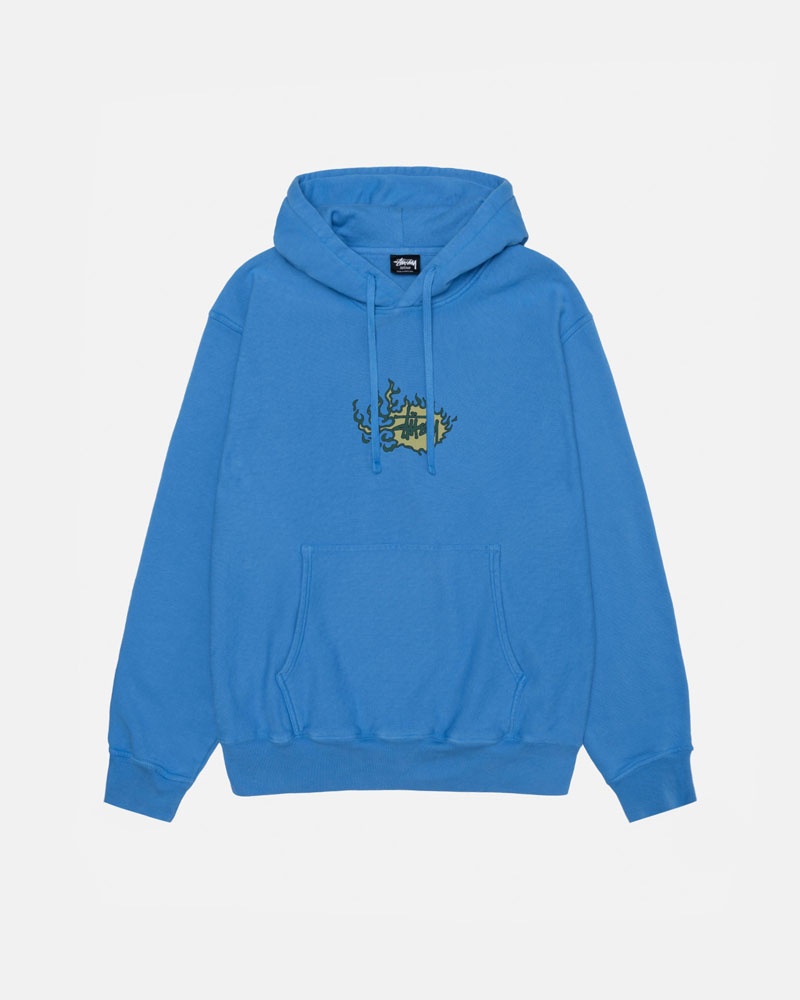 Sweat a Capuche Stussy Mosaic Dragon Pigment Dyed Bleu | IZR-41673563