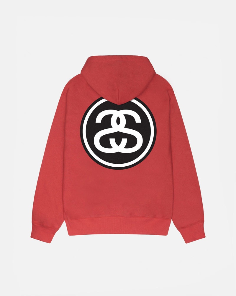 Sweat a Capuche Stussy SS-Link Zip Rouge | WLH-55192260