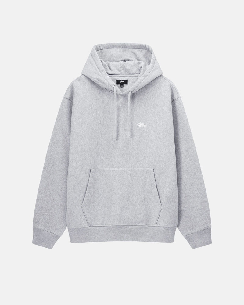 Sweat a Capuche Stussy Stock Logo Grise | FRT-50071081