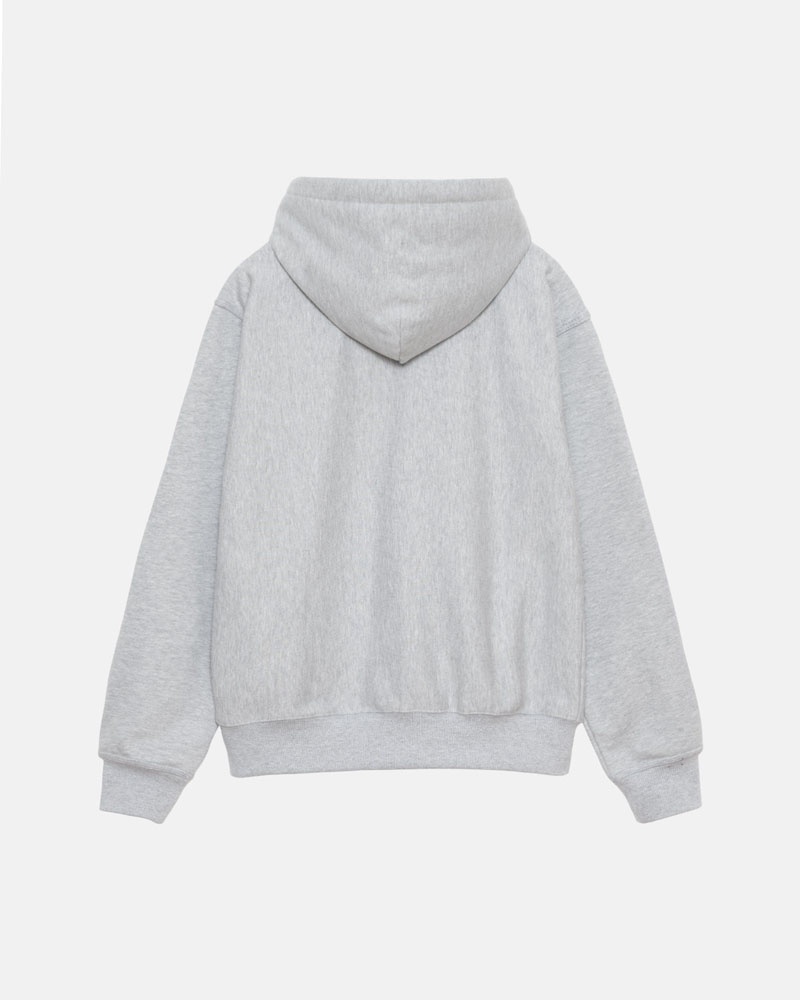 Sweat a Capuche Stussy Stock Logo Zip Grise | XTW-14803935