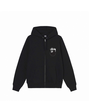 Sweat a Capuche Stussy 8 Ball Zip Noir | OUU-84731706