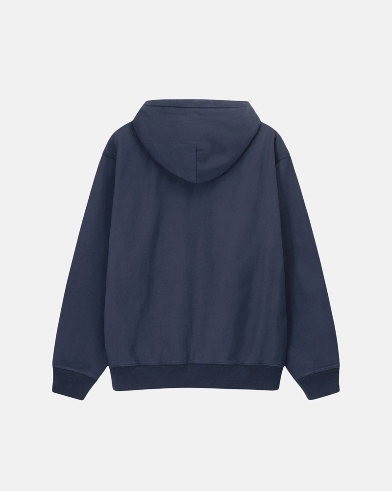 Sweat a Capuche Stussy Stock Logo Bleu Marine | TRP-78537381