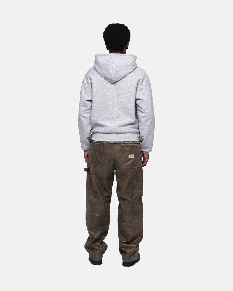 Sweat a Capuche Stussy Double Face Label Zip Grise | FFV-69393936