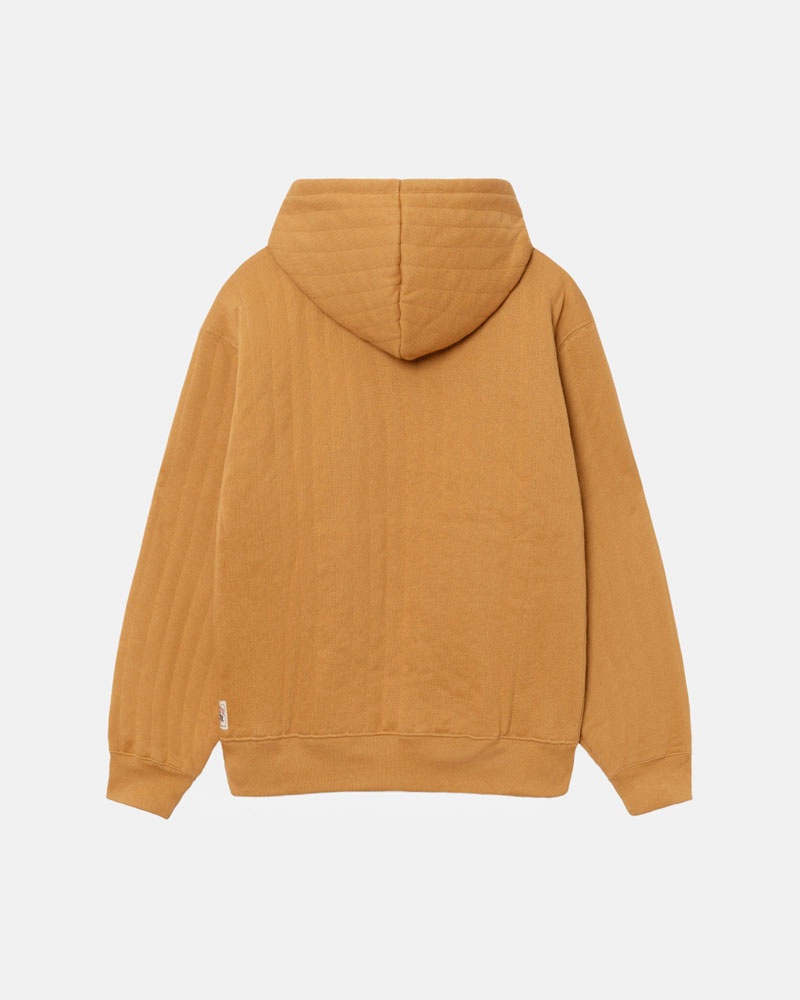 Sweat a Capuche Stussy Vertical Matelassé Zip Marron | CGQ-21109545