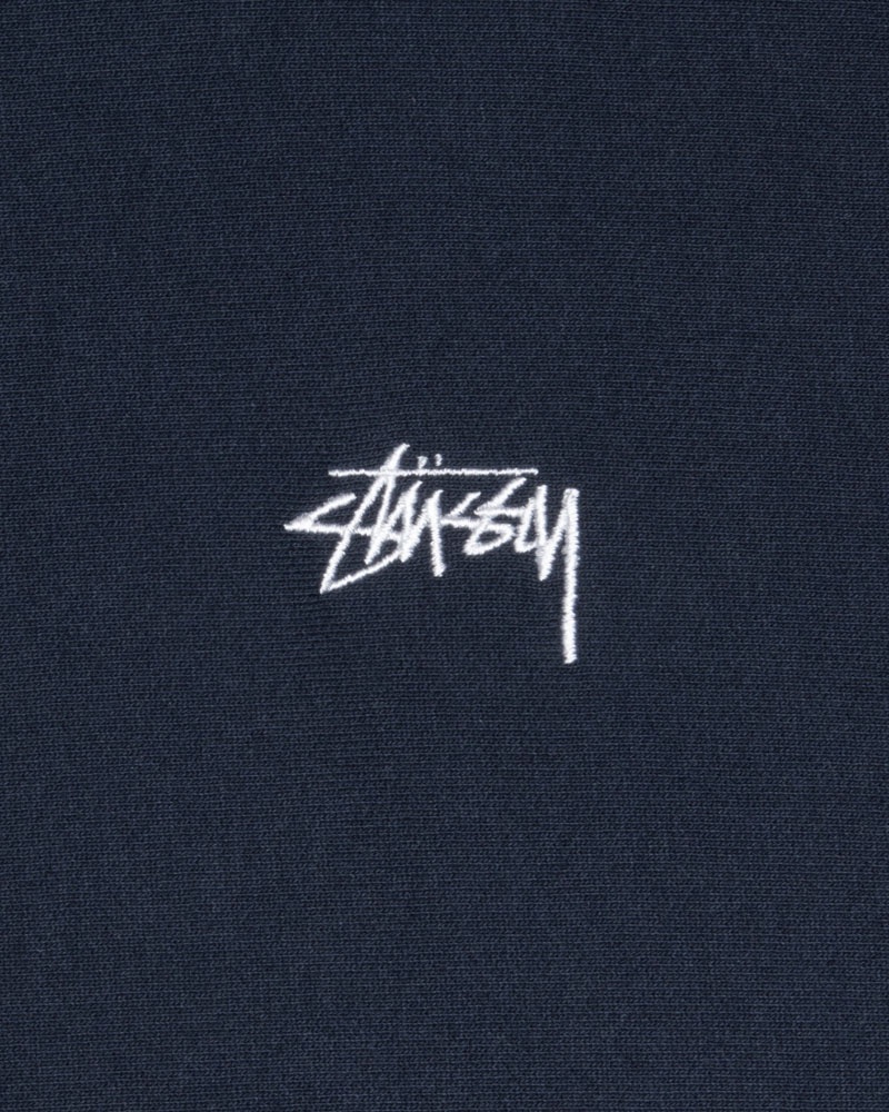 Sweat a Capuche Stussy Stock Logo Zip Bleu Marine | WEE-31079348