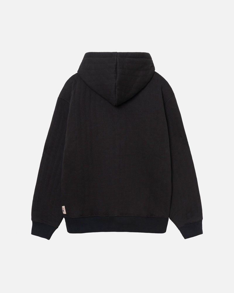 Sweat a Capuche Stussy Vertical Matelassé Zip Noir | RXH-31819760