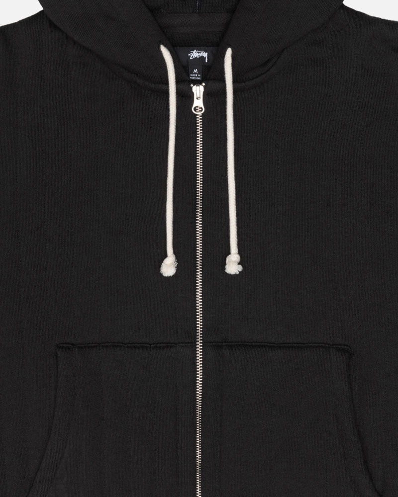 Sweat a Capuche Stussy Vertical Matelassé Zip Noir | RXH-31819760