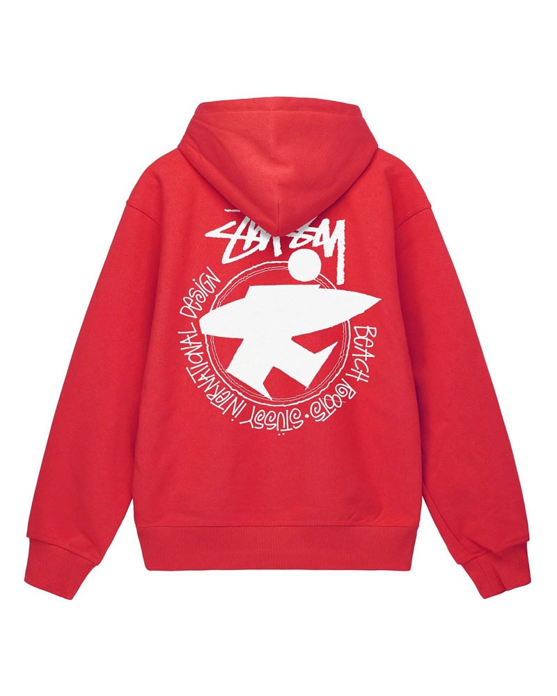 Sweat a Capuche Stussy Beach Roots Rouge | RWE-28000748