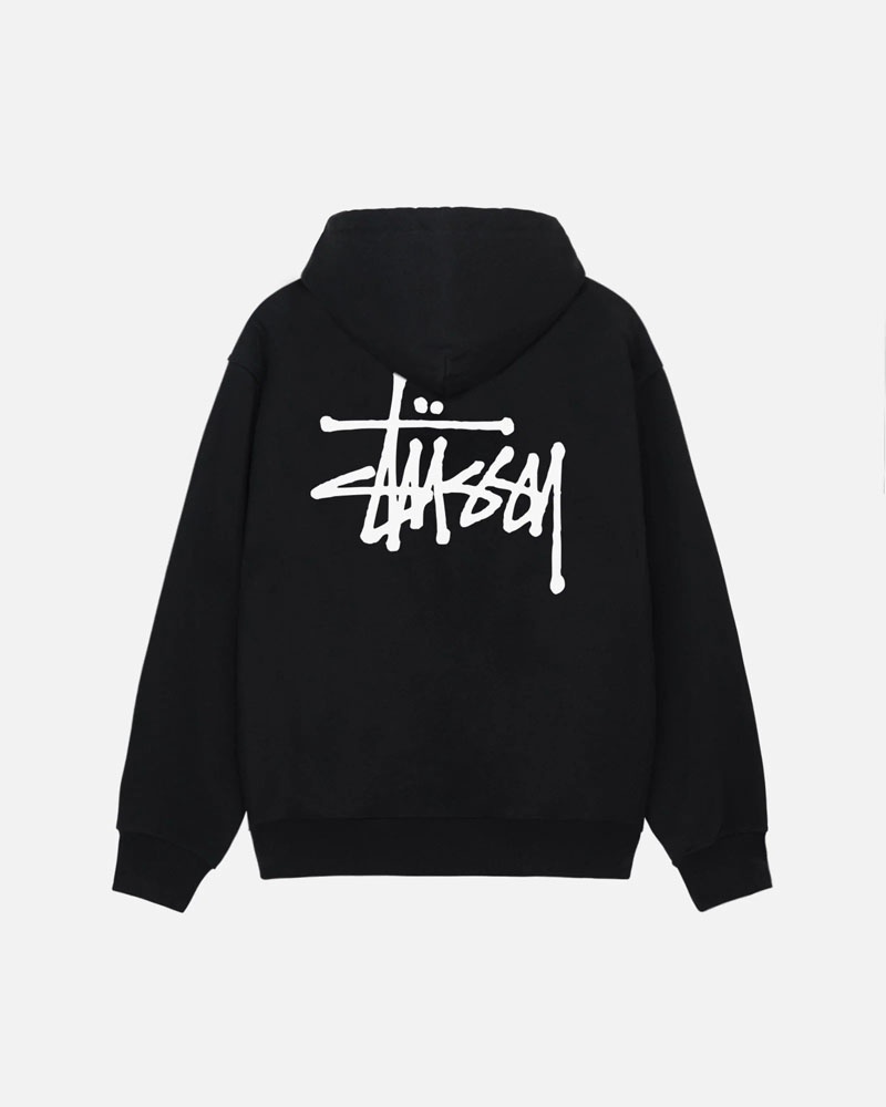 Sweat a Capuche Stussy Basic Stüssy Zip Noir | WNY-41498303