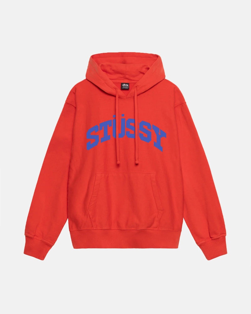 Sweat a Capuche Stussy Block Sport Pigment Dyed Rouge | KMU-78456592