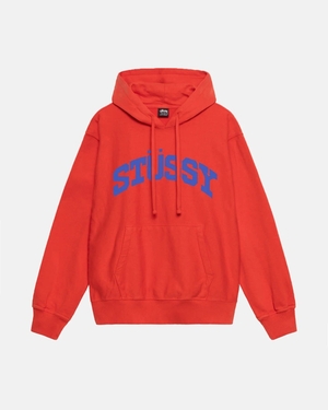 Sweat a Capuche Stussy Block Sport Pigment Dyed Rouge | KMU-78456592