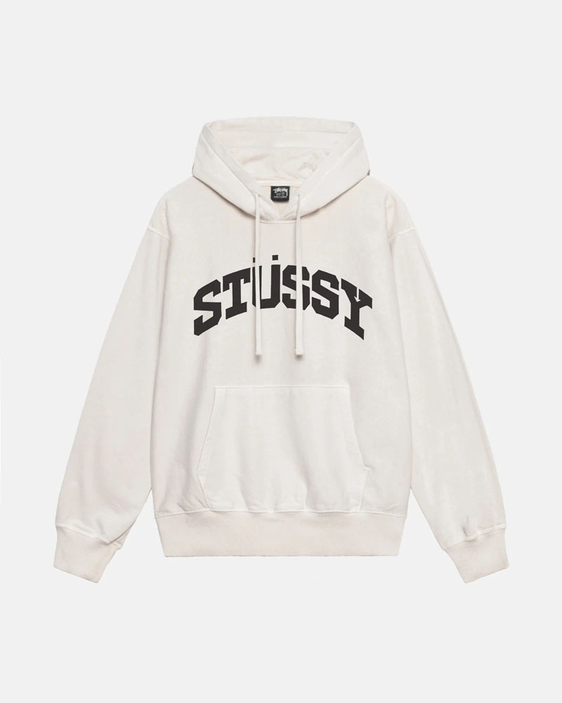 Sweat a Capuche Stussy Block Sport Pigment Dyed Blanche | YAF-28538982