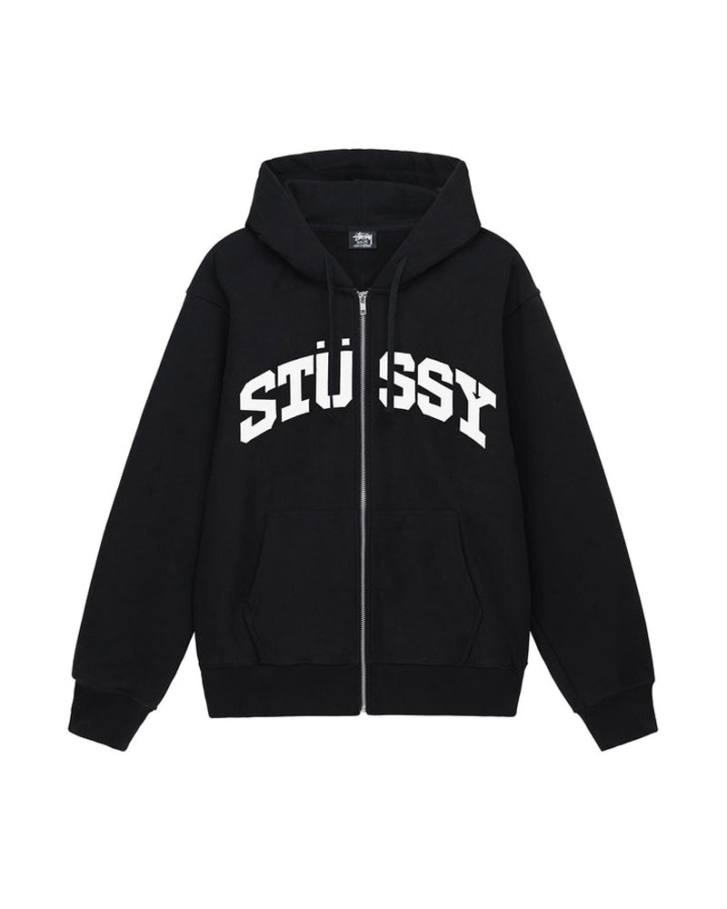 Sweat a Capuche Stussy Block Sport Zip Noir | JSW-63670004