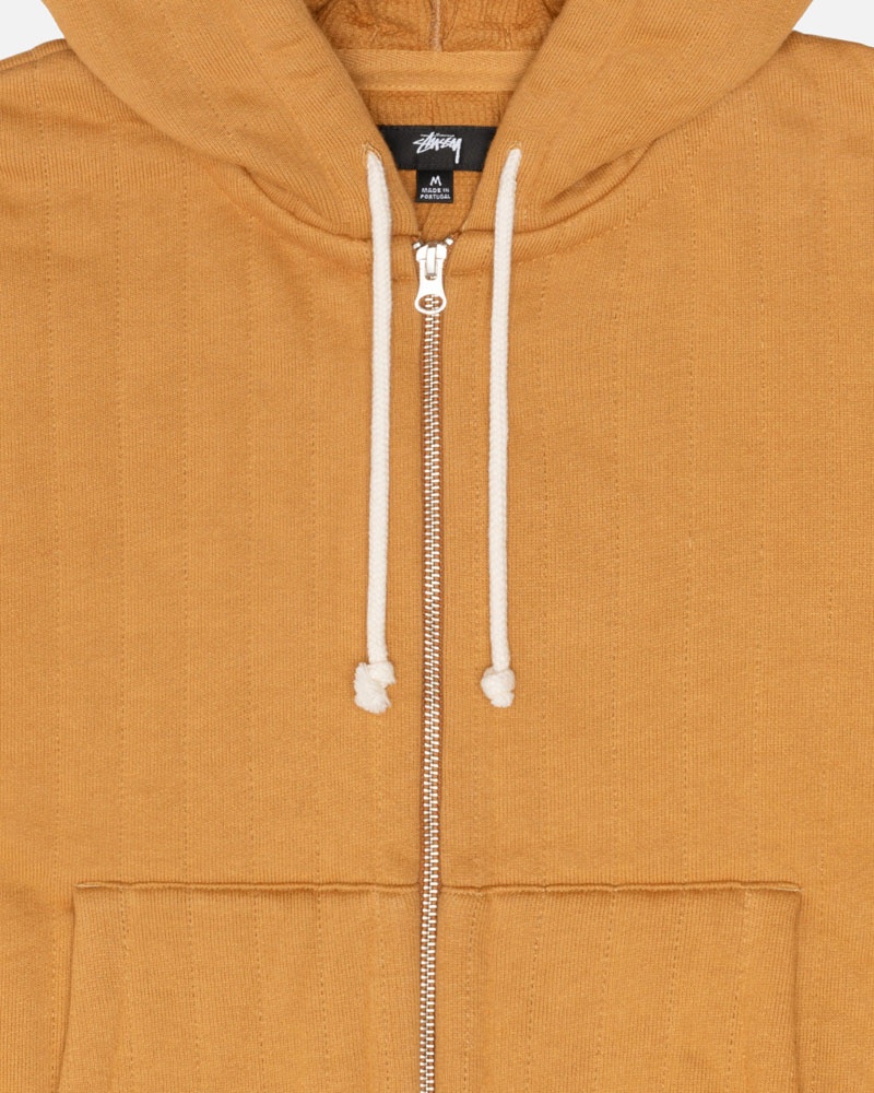 Sweat a Capuche Stussy Vertical Matelassé Zip Marron | CGQ-21109545