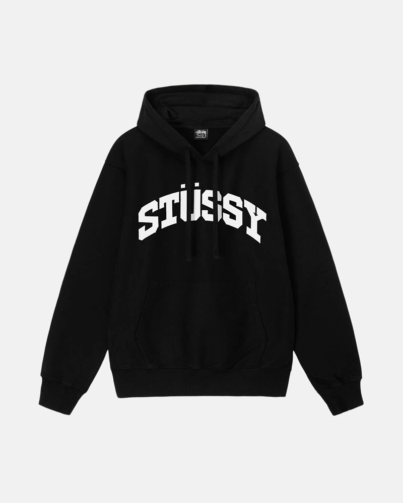 Sweat a Capuche Stussy Block Sport Pigment Dyed Noir | WZM-10896884