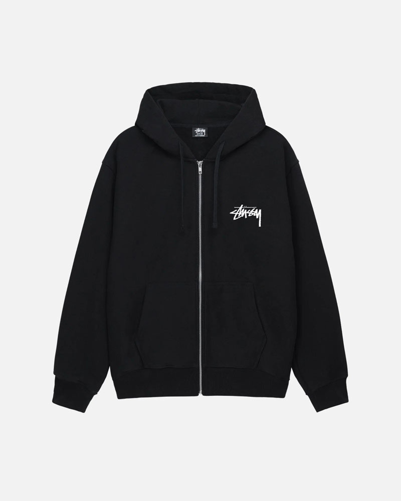 Sweat a Capuche Stussy Classiche Dot Zip Noir | WZD-83475550