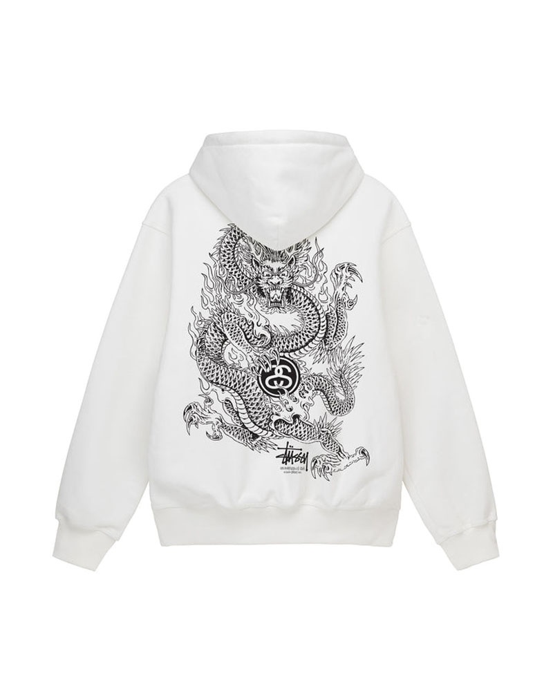 Sweat a Capuche Stussy Dragon Blanche | PAI-75568259