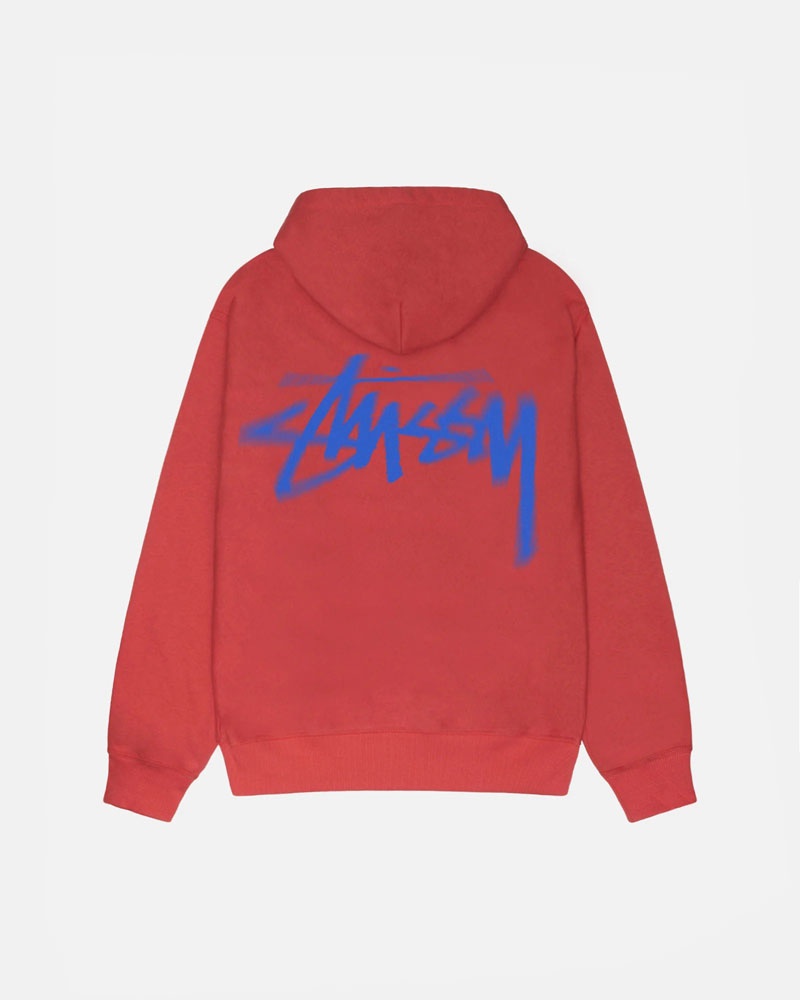 Sweat a Capuche Stussy Dizzy Stock Rouge | MRU-97418357