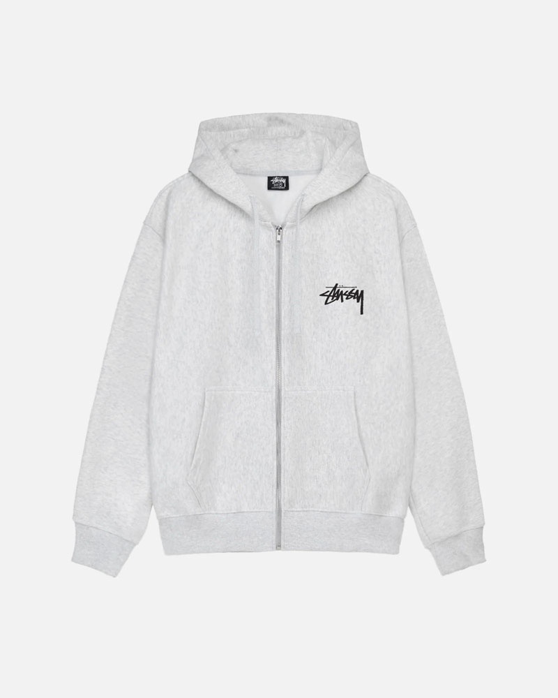 Sweat a Capuche Stussy Classiche Dot Zip Grise | OFV-70162644