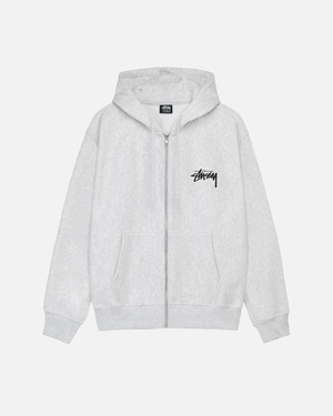 Sweat a Capuche Stussy Classiche Dot Zip Grise | OFV-70162644