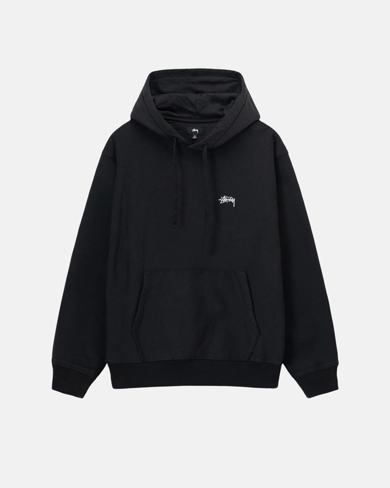 Sweat a Capuche Stussy Overdyed Stock Logo Noir | ZPR-49302078