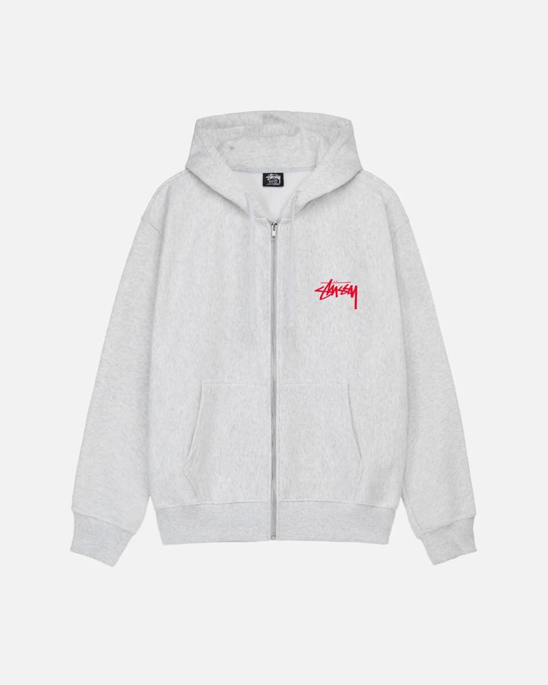 Sweat a Capuche Stussy Skate Tough Zip Grise | HPS-10188963