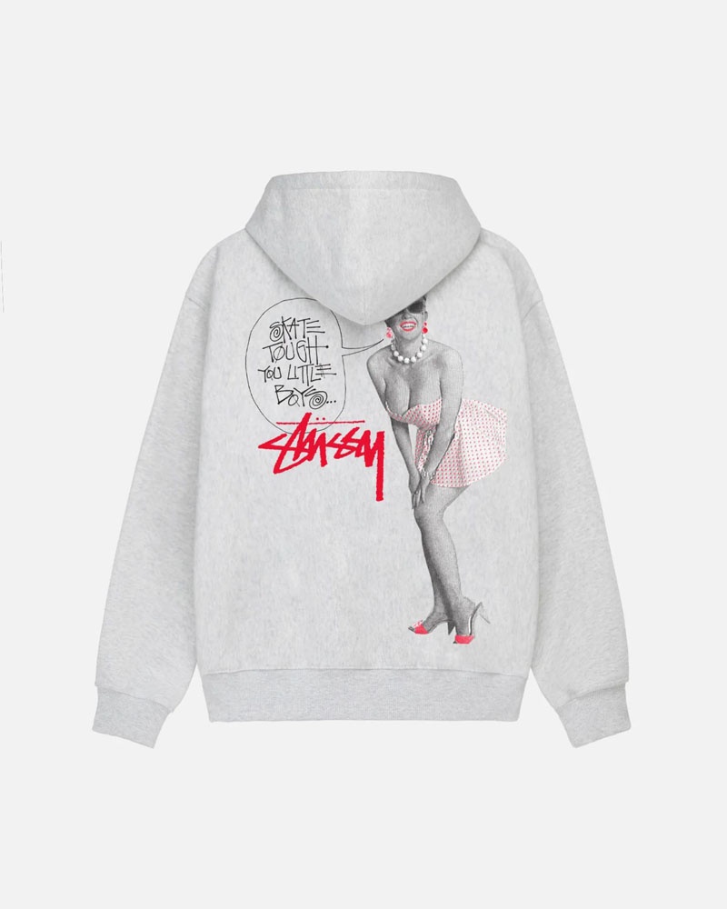 Sweat a Capuche Stussy Skate Tough Grise | RTB-46387106