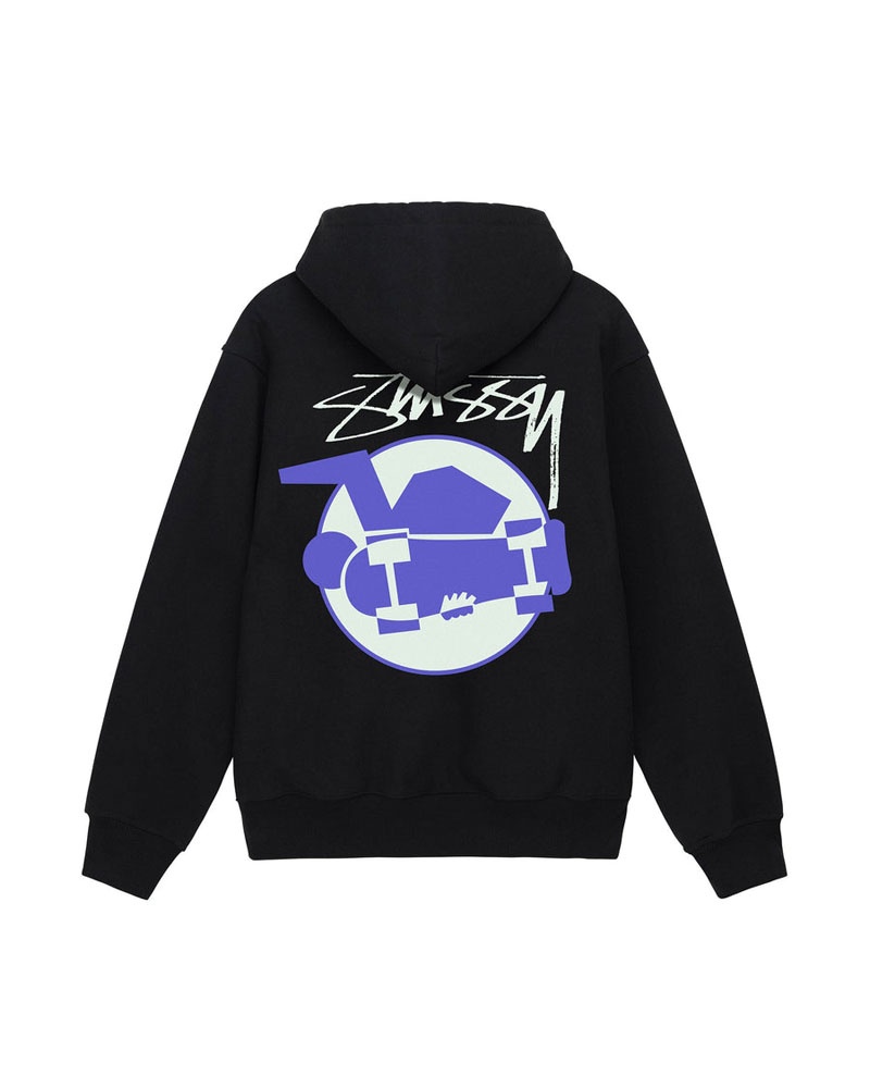 Sweat a Capuche Stussy Skateman Noir | SKV-08201871