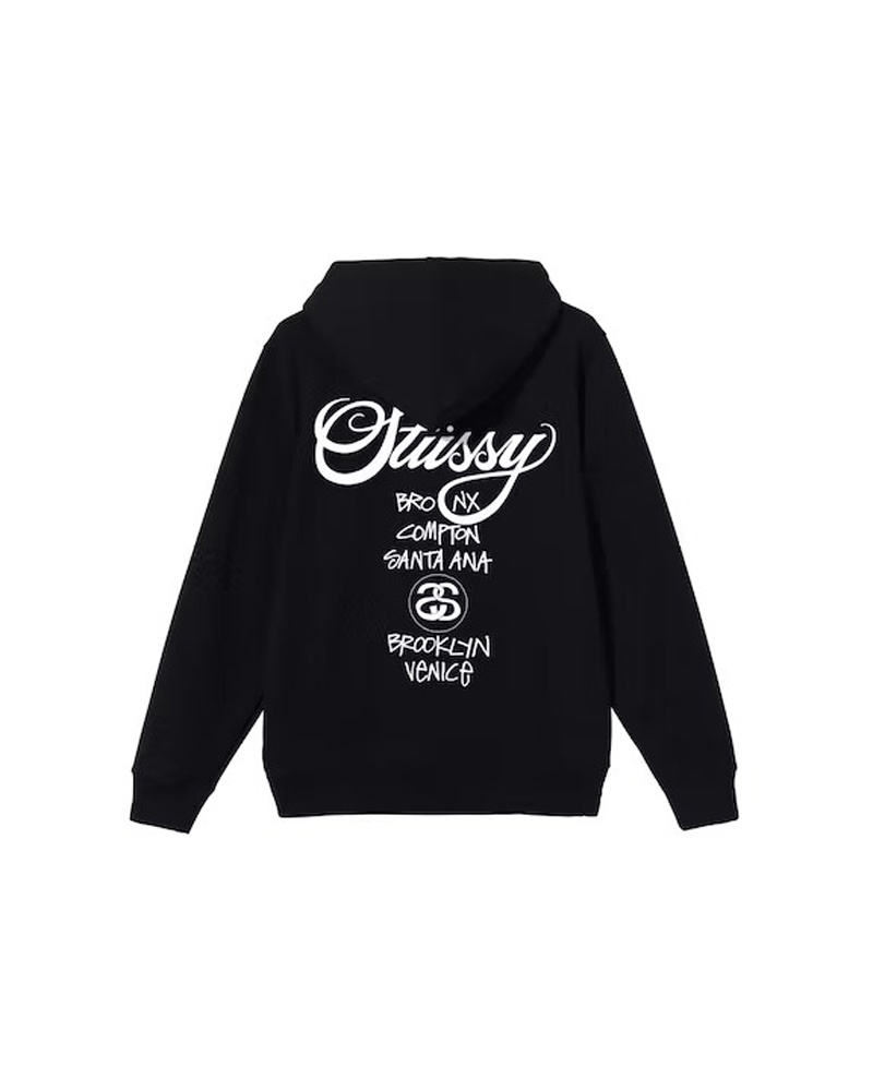 Sweat a Capuche Stussy X Dover Strada Market Noir | VUJ-98105396