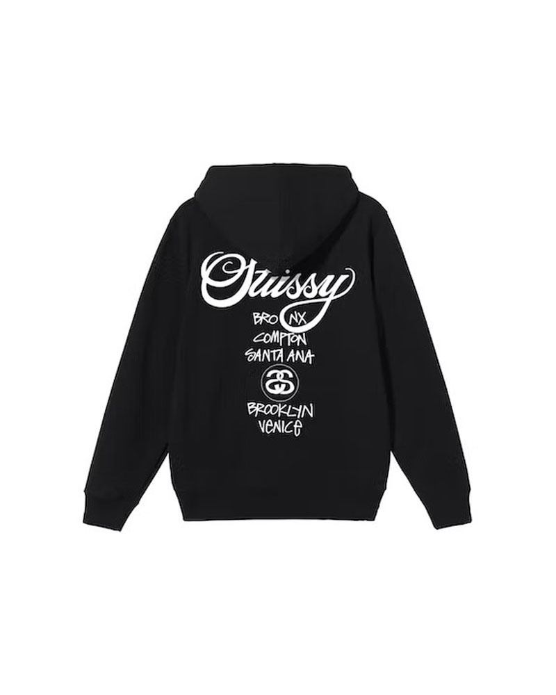 Sweat a Capuche Stussy World Tour Noir | SST-44961693