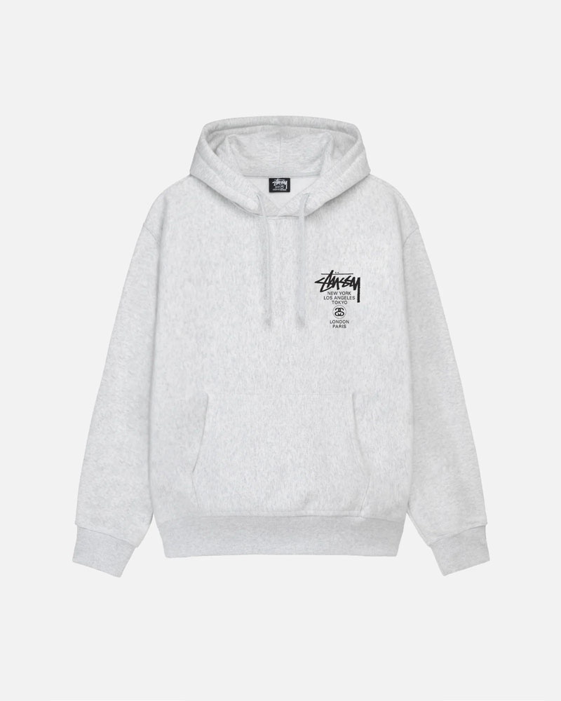 Sweat a Capuche Stussy World Tour Grise | EAT-68122521