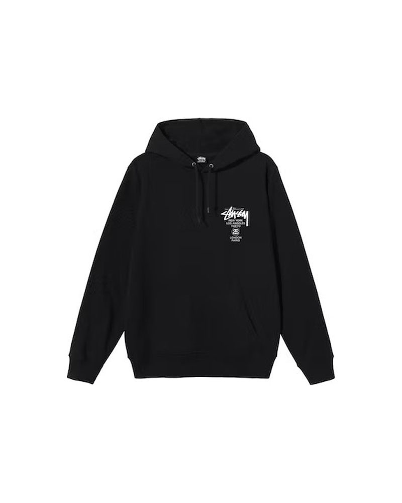 Sweat a Capuche Stussy World Tour Noir | SST-44961693