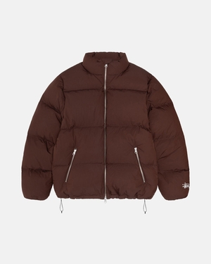 Veste Stussy Down Puffer Nylon Marron | FKJ-78588236